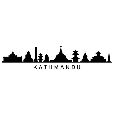 kathmandu şehir manzarası vektör illüstrasyonu