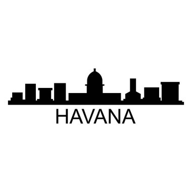 Havana şehir manzarası vektör illüstrasyonu