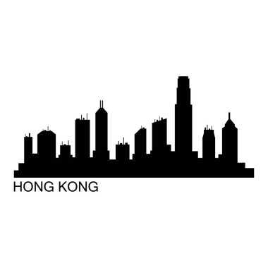 Hong Kong şehir manzarası vektör çizimi