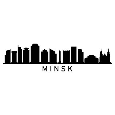 minsk şehir manzarası vektör illüstrasyonu