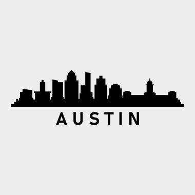 Austin şehir manzarası vektör illüstrasyonu