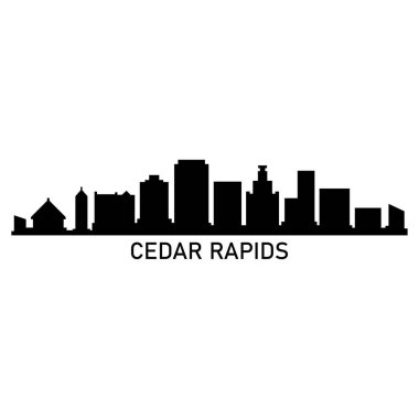 Sedir ağacı şehir manzarası illüstrasyonu