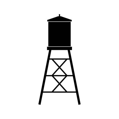 Su kulesi silueti, vektör