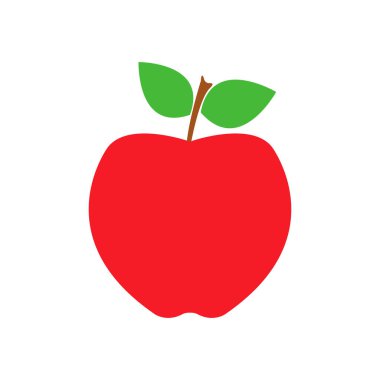 Beyaz arkaplanda elma simgesi