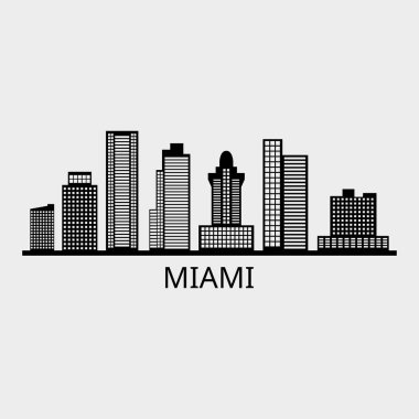 Miami şehir manzarası vektör çizimi