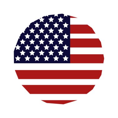ABD bayrağı, vektör illüstrasyonu, düz ve renkli