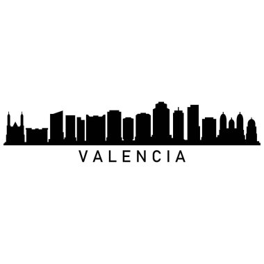 Valencia şehir manzarası vektör illüstrasyonu