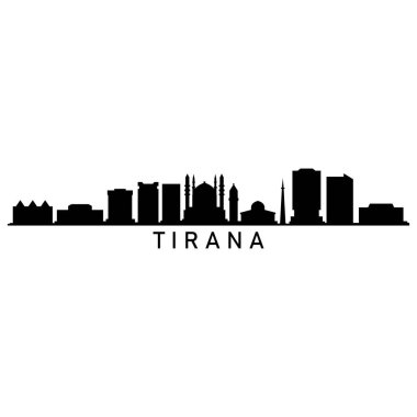 tirana şehir manzarası vektör çizimi