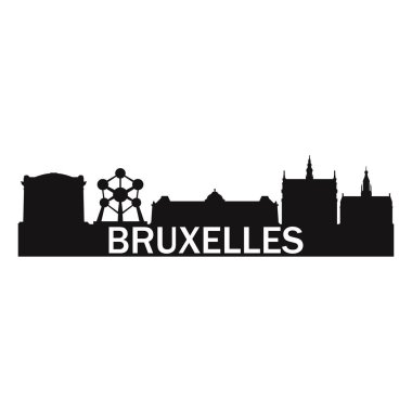 bruxelles şehir manzarası vektör çizimi