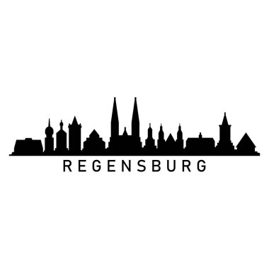 Regensburg şehir manzarası vektör çizimi