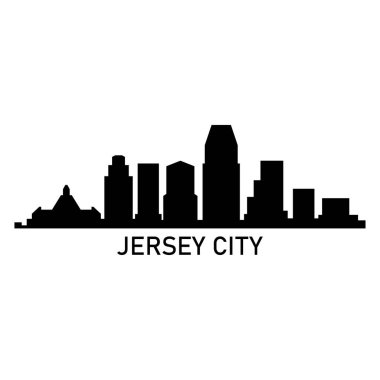 Jersey City şehir manzarası vektör illüstrasyonu