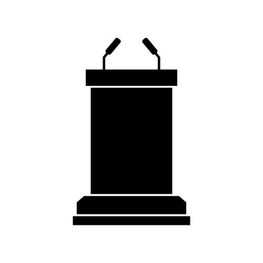 Beyaz arkaplan vektör illüstrasyonunda tribün simgesi