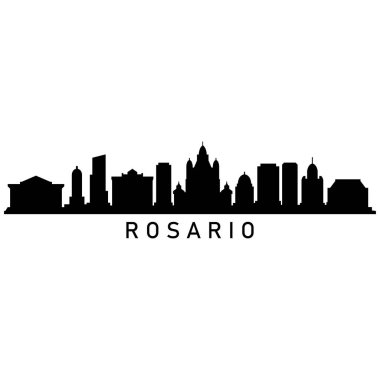 Rosario Skyline Siluet Tasarım Şehir Vektör Sanatı Ünlü Binalar Damgası 