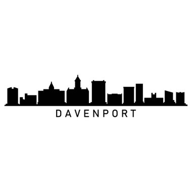 Davenport USA şehir vektör illüstrasyonu