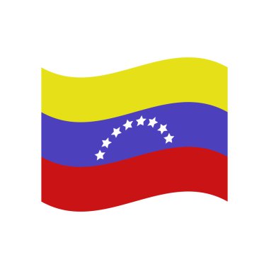 Beyaz arka planda Venezuela bayrağı. vektör illüstrasyonu