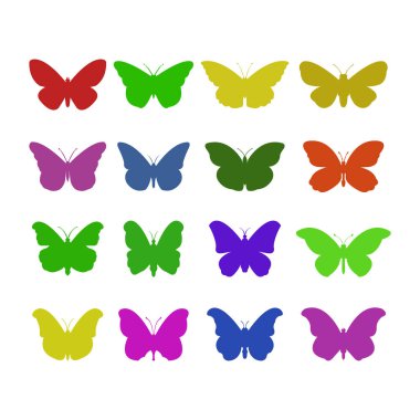 Kelebekler beyaz arkaplanda izole edilmiş