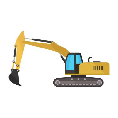 Beyaz arkaplanda kazıcı simgesi. Düz stil. eps