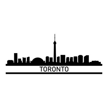 Toronto Skyline Siluet Tasarım Şehir Vektör Sanatı Ünlü Binalar Damgası 