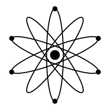 Atom simgesi. düz dizayn vektörü