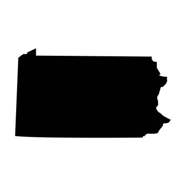 Pennsylvania haritası siyah üzerine