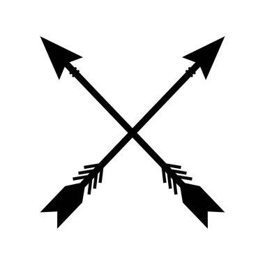 Beyaz arkaplanda çapraz ok simgesi