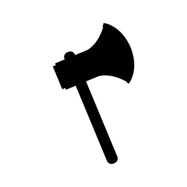 Ağ için beyaz arkaplanda izole edilmiş balta simgesi vektörü