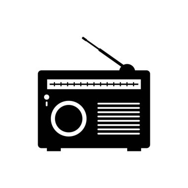 Beyaz üzerine vektör simgesi radyo