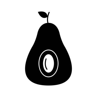  Beyaz arkaplanda Avokado vektör çizimi.  