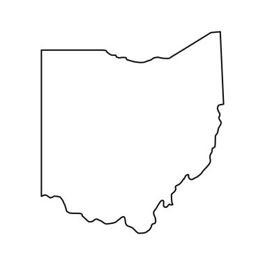 Ohio haritası, vektör illüstrasyonu