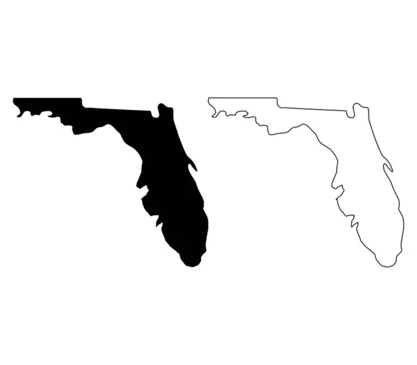 stock vector map of florida, simple design