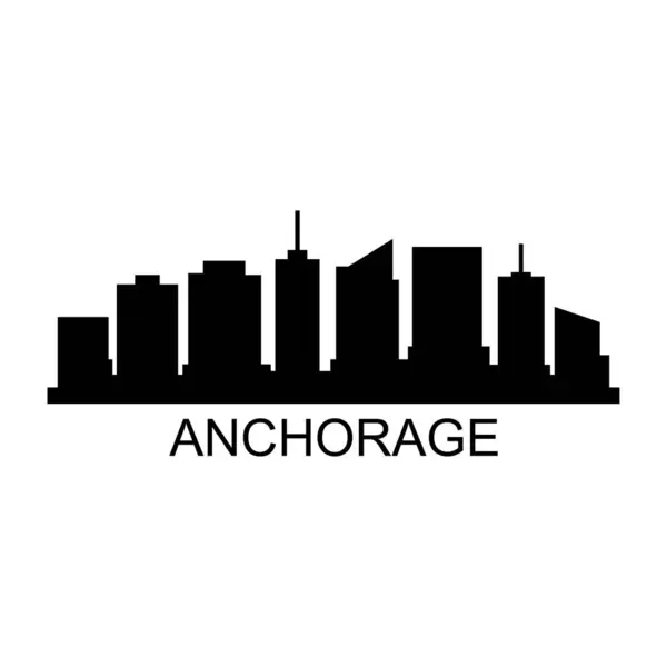 Anchorage Cityscape Vector Illustration — Stock Vector