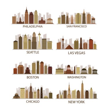 Amerika 'nın farklı şehirleri.  