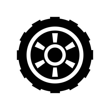 tekerlek kabartma düz vektör simgesi 