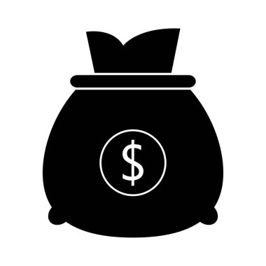 Dolar simgesi olan para çantası, basit stil