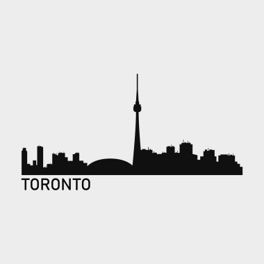 Toronto Skyline Siluet Tasarım Şehir Vektör Sanatı Ünlü Binalar Damgası 
