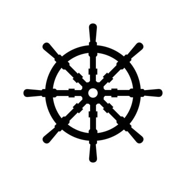 Tekerlek simgesi. Web için direksiyon vektör simgelerinin basit çizimi