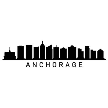 ABD şehir vektör illüstrasyonunu Anchorage