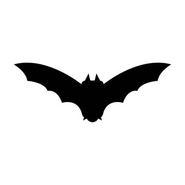 Beyaz arka planda Cadılar Bayramı yarasa silueti. Vektör illüstrasyonu