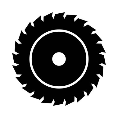 Beyaz arkaplanda testere bıçağı simgesi, vektör resmi