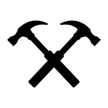 çapraz çekiç vektör simgesi. izole vektör işareti.