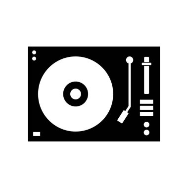 Vinil Kayıt Çalma Vektörü İllüstrasyonu