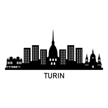 Torino Skyline Siluet Tasarımı Şehir Vektör Sanatı