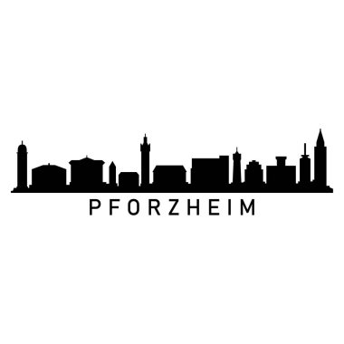 Pforzheim Skyline Siluet Tasarım Şehri Vektör Sanatı