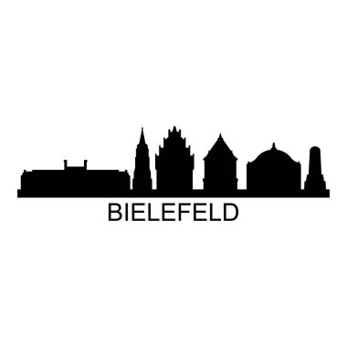 Bielefeld Skyline Siluet Tasarım Şehri Vektör Sanatı