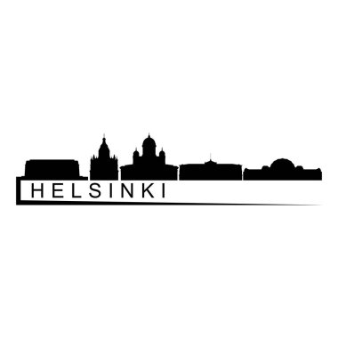 Helsinki Skyline Siluet Tasarım Şehri Vektör Sanatı