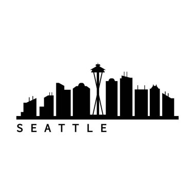 Seattle ABD şehir vektör illüstrasyonu