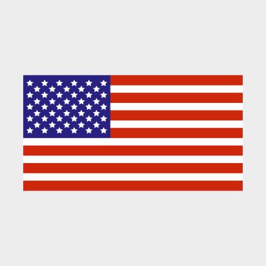 ABD bayrağı, vektör illüstrasyonu, düz ve renkli