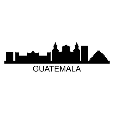 Guatemala Skyline Siluet Tasarım Şehri Vektör Sanatı