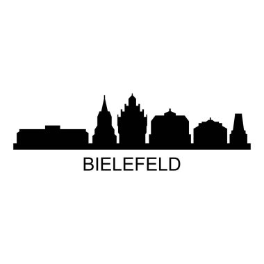 Bielefeld Skyline Siluet Tasarım Şehri Vektör Sanatı