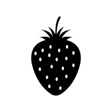 Çilekli meyve ikonu. Basit resimleme 